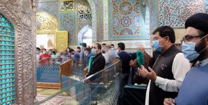 رئیس مجلس سنای پاکستان به زیارت حرم امام رضا(ع) رفت